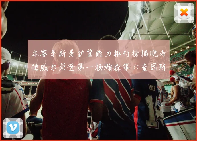 本赛季新秀护筐能力排行榜揭晓考德威尔荣登第一杨瀚森第六奎因跻身前十